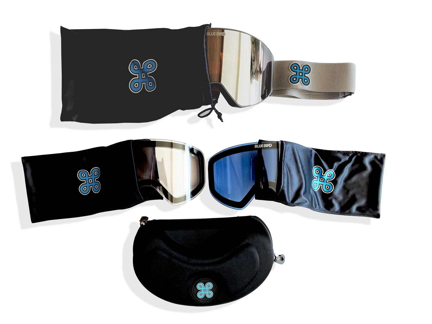 BLUEBIRD MAGNETIC SNOW GOGGLES WITH 3 LENSES. (PHOTO-CHROMATIC LENSE INCLUDED)