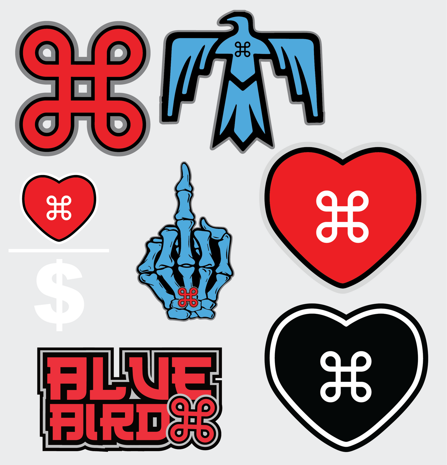 BLUEBIRD X-LARGE TEAM STICKER PACK