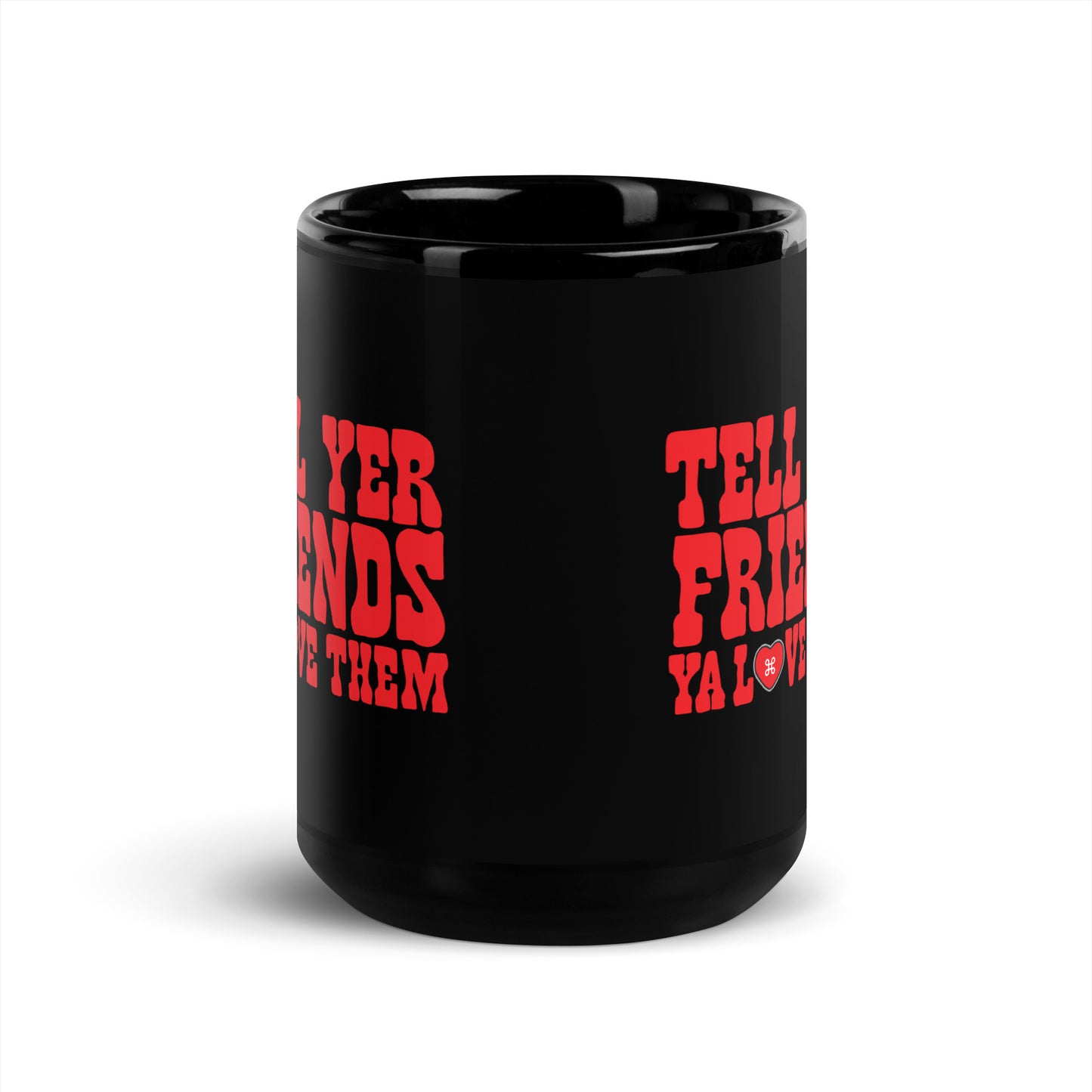 BLUEBIRD X RISKY LIVERS FRIENDS BLACK GLOSSY MUG