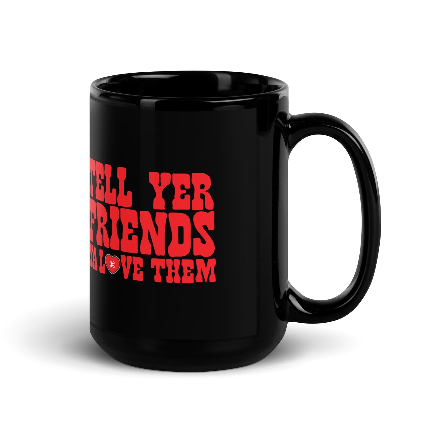 BLUEBIRD X RISKY LIVERS FRIENDS BLACK GLOSSY MUG